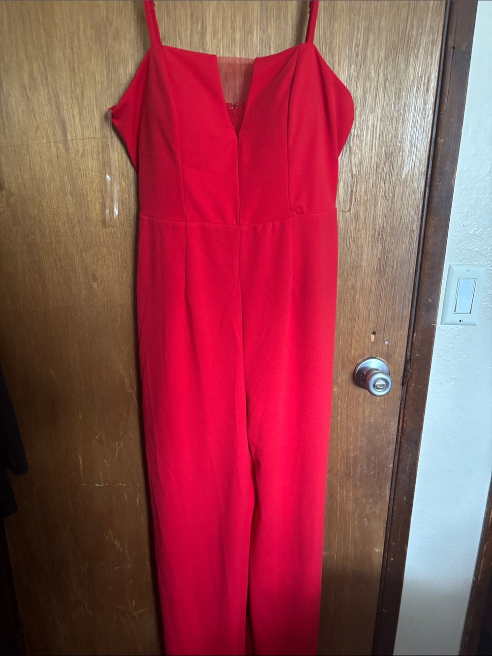 Trixxi Vibrant Red Spaghetti-Strap Jumpsuit
